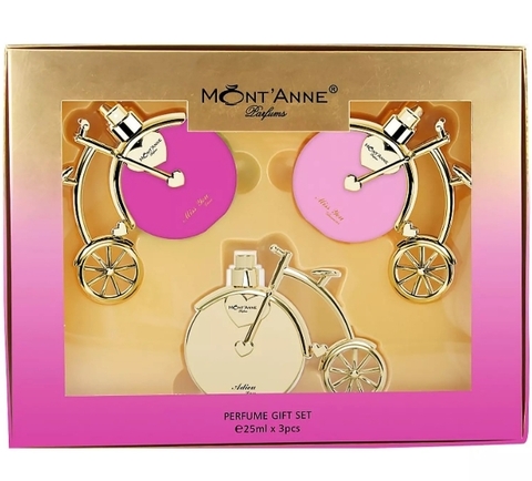 Conjunto Miniaturas 3 Mont'anne Parfums - Miss You Luxe + Miss You Glamour + Adieu Luxe - 25 ml