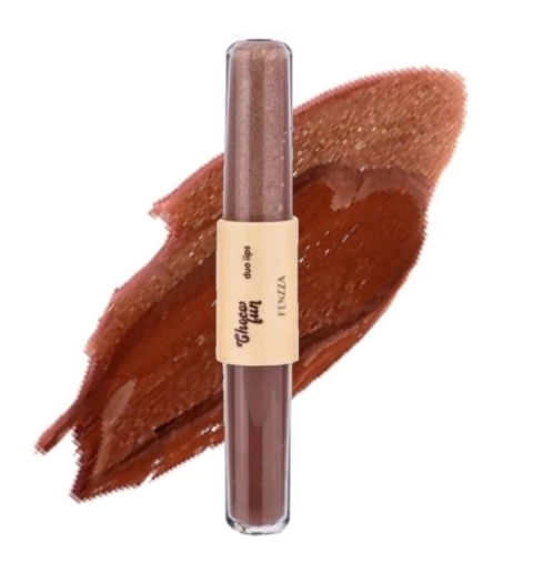 Duo Lips Batom e Gloss Chocofun - Fenzza (Cor Brigadeiro)