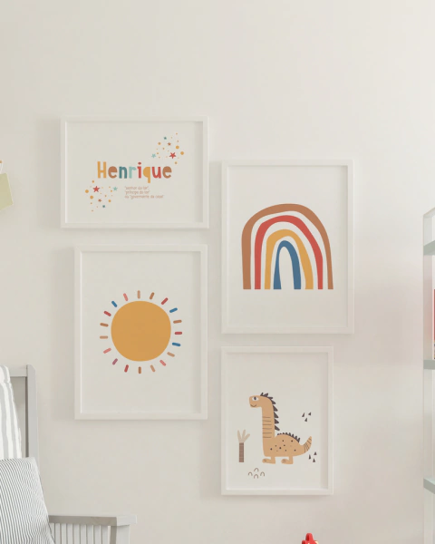 Conjunto 4 Quadros Significado Nome Henrique