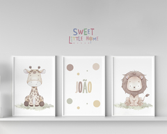Conj Quadro Infantil Balão Safari Gustavo