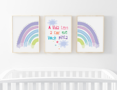 Kit Quadros para quarto de bebê - A Vida Tem A Cor Que Você Pinta