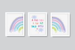 Kit Quadros para quarto de bebê - A Vida Tem A Cor Que Você Pinta - comprar online