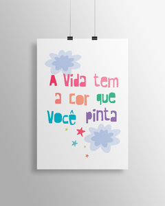 Quadro Para Quarto Infantil - A Vida tem A Cor Que Você Pinta -  Sweet Little Home Decor - Quadro Infantil Personalizados 