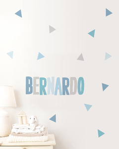 Adesivo de Parede Triangulo Com Nome Personalizado - Bernardo