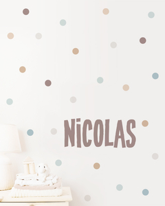 Adesivo Poa Com Nome Personalizado Nicolas