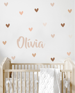 Adesivo Nome Com Coração Personalizado Olivia