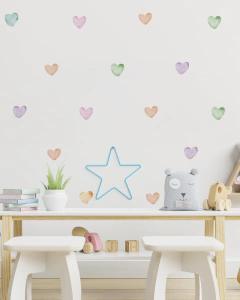 Adesivo de Parede Coração Watercolor