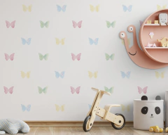 Adesivo de Parede Borboletas Watercolor