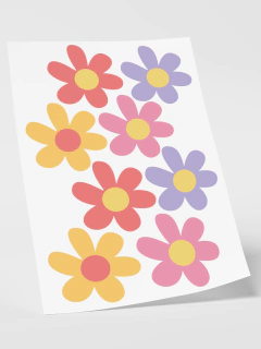 Adesivo de Parede Personalizado Flores - ADS-PAR-055 -  Sweet Little Home Decor - Quadro Infantil Personalizados 