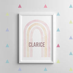 Quadro Personalizado Para Quarto de Bebê - Arco Iris Clarice - comprar online