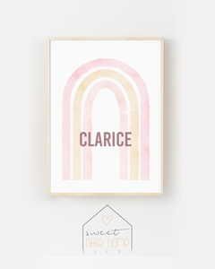 Quadro Personalizado Para Quarto de Bebê - Arco Iris Clarice na internet