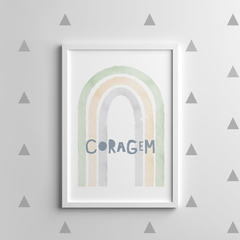 Quadro Personalizado Para Quarto de Bebê - Arco Iris Coragem - comprar online