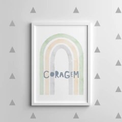 Quadro Personalizado Para Quarto de Bebê - Arco Iris Coragem - comprar online