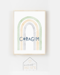 Quadro Personalizado Para Quarto de Bebê - Arco Iris Coragem na internet