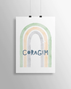 Quadro Personalizado Para Quarto de Bebê - Arco Iris Coragem -  Sweet Little Home Decor - Quadro Infantil Personalizados 