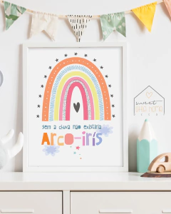 Quadro Decorativo Para Quarto de Bebê - Arco-Íris - Sem a Chuva