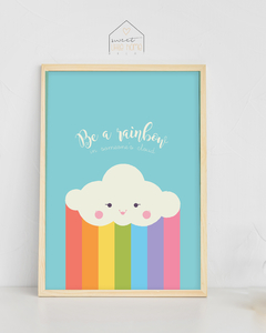 Quadro Decorativo - Be a Rainbow -  Sweet Little Home Decor - Quadro Infantil Personalizados 