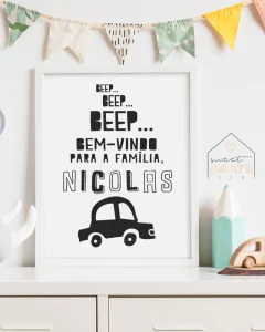 Quadro para Quarto Infantil - Beep Beep Beep