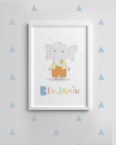 Quadro Decorativo Para Quarto de Bebê - Bichinhos Benjamin