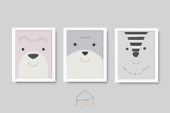 Kit Quadros para quarto de bebê - Bichinhos - comprar online