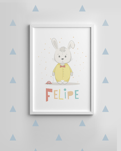 Quadro Decorativo Para Quarto de Bebê - Bichinhos Felipe