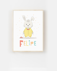 Quadro Decorativo Para Quarto de Bebê - Bichinhos Felipe - comprar online
