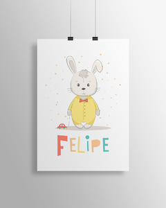 Quadro Decorativo Para Quarto de Bebê - Bichinhos Felipe na internet