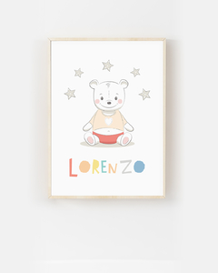 Quadro Decorativo Para Quarto de Bebê - Bichinhos Lorenzo - comprar online
