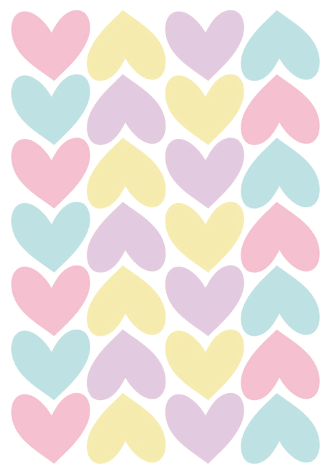 Adesivo Corações Para Quarto de Bebê - Colorido