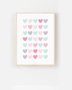Quadro Para Quarto Infantil - Corações - comprar online