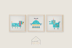 Conjunto Quadros Decorativos - Cyber Dogs
