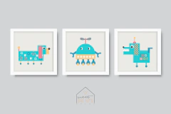 Conjunto Quadros Decorativos - Cyber Dogs - comprar online
