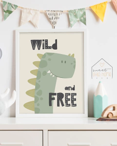 Quadro Decorativo - Dinossauro (Wild and Free)