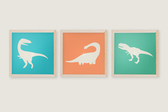 Conjunto 3 Quadros Infantil - Dinossauro 2 - comprar online