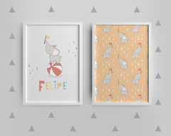 Conjunto De Quadros Elefantinho - Felipe - comprar online