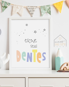 Quadro Decorativo Para Quarto Infantil - Escove Seus Dentes