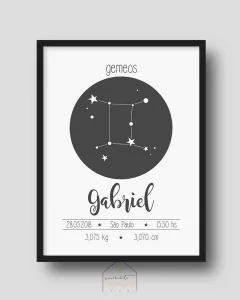 Quadro Nascimento - Zodiaco - comprar online
