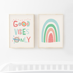 Conjunto Quadros para quarto de bebê - Good Vibes Only