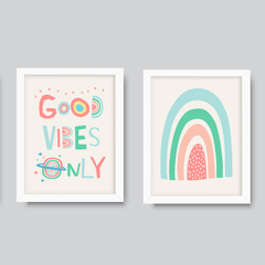 Conjunto Quadros para quarto de bebê - Good Vibes Only - comprar online