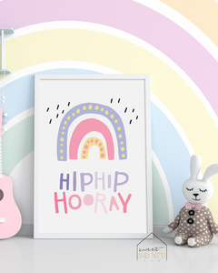 Quadro DecorativoQuarto de Bebê - HipHip HooHay Rosa na internet