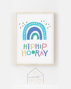 Quadro Decorativo Quarto de Bebê - HipHip HooHay Color -  Sweet Little Home Decor - Quadro Infantil Personalizados 