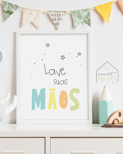 Quadro Decorativo Para Quarto Infantil - Lave Suas Mãos