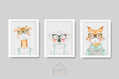 Conjunto Quadros para quarto de bebê - Bichinhos Little Boys - comprar online