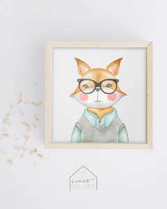Quadro Decorativo Para Quarto de Bebê - Little Boys Raposa -  Sweet Little Home Decor - Quadro Infantil Personalizados 