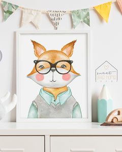 Quadro Decorativo Para Quarto de Bebê - Little Boys Raposa