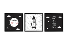 Kit Quadro Decorativo - Love You to the Moon and Back -  Sweet Little Home Decor - Quadro Infantil Personalizados 