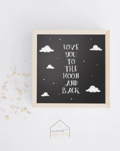 Kit Quadro Decorativo - Love You to the Moon and Back