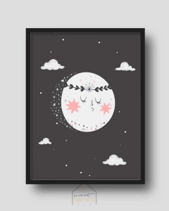 Kit Quadro Decorativo - Love You to the Moon and Back -  Sweet Little Home Decor - Quadro Infantil Personalizados 