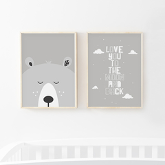 Conjunto 2 Quadros - Love To The Moon And Back