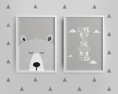 Conjunto 2 Quadros - Love To The Moon And Back - comprar online